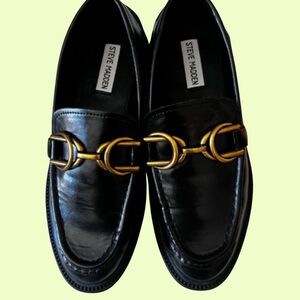 Steve Madden Lando Black Leather Loafers